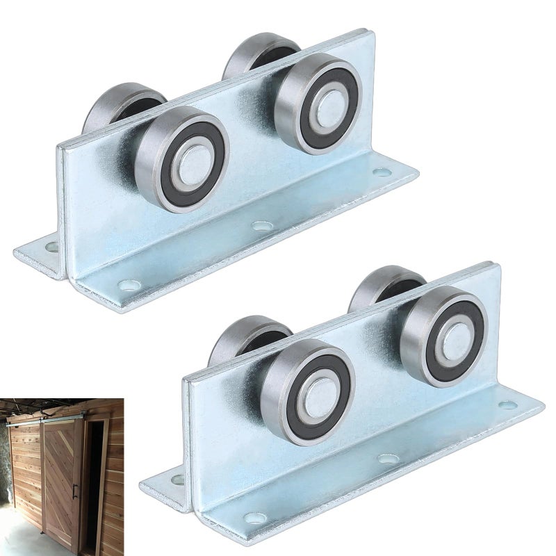 BiJun 4 Wheel Trolley Assembly Roller Strut Channel Trolley Heavy Duty Barn or Shed Sliding Doors for Use with 1-5/8"" Wide and All1-5/8 Taller Strut Channel (2PC) - Image 1